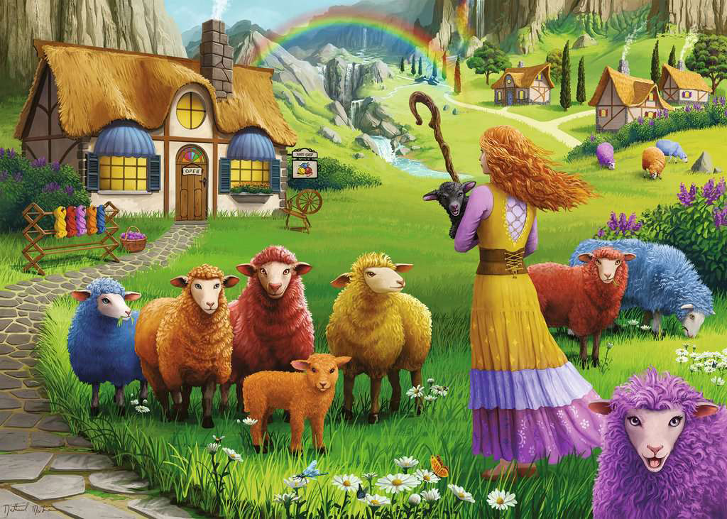 The Happy Sheep Yarn Shop Countryside Jigsaw Puzzle