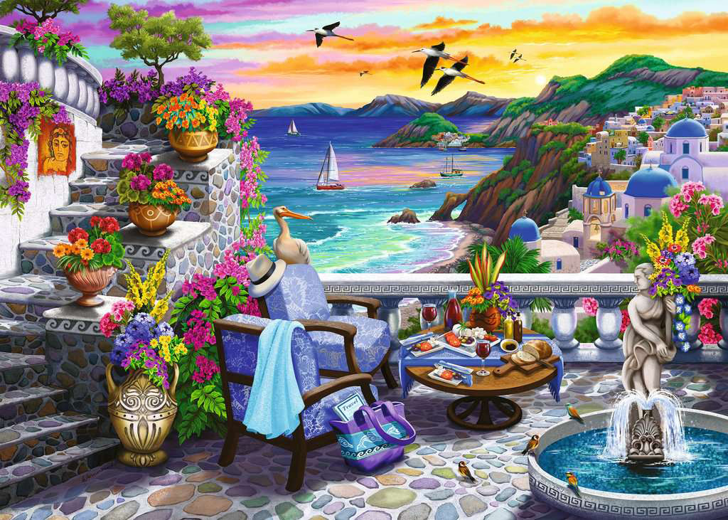 Santorini Sunset Europe Jigsaw Puzzle