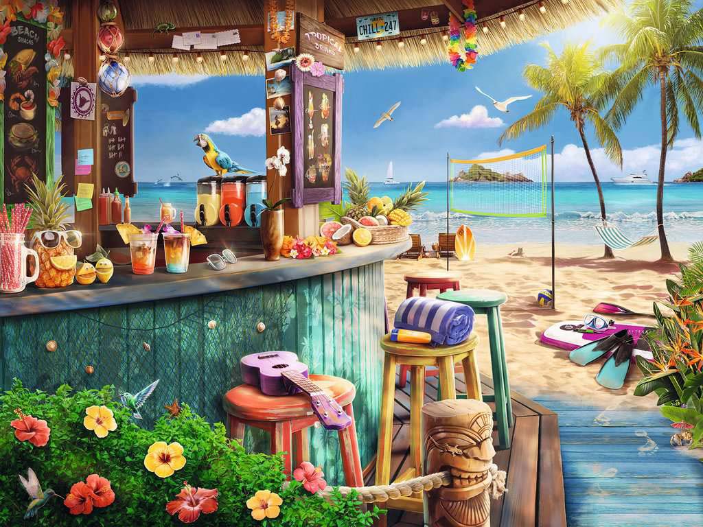 Beach Bar Breezes Beach & Ocean Jigsaw Puzzle