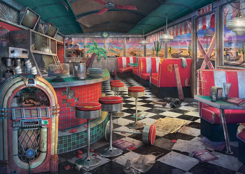 Abandon Places: Decaying Diner Nostalgic & Retro Jigsaw Puzzle