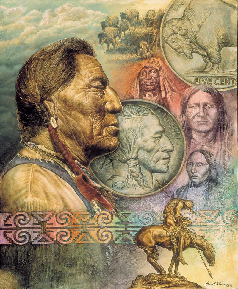 Five Cent Piece Native American Jigsaw Puzzle