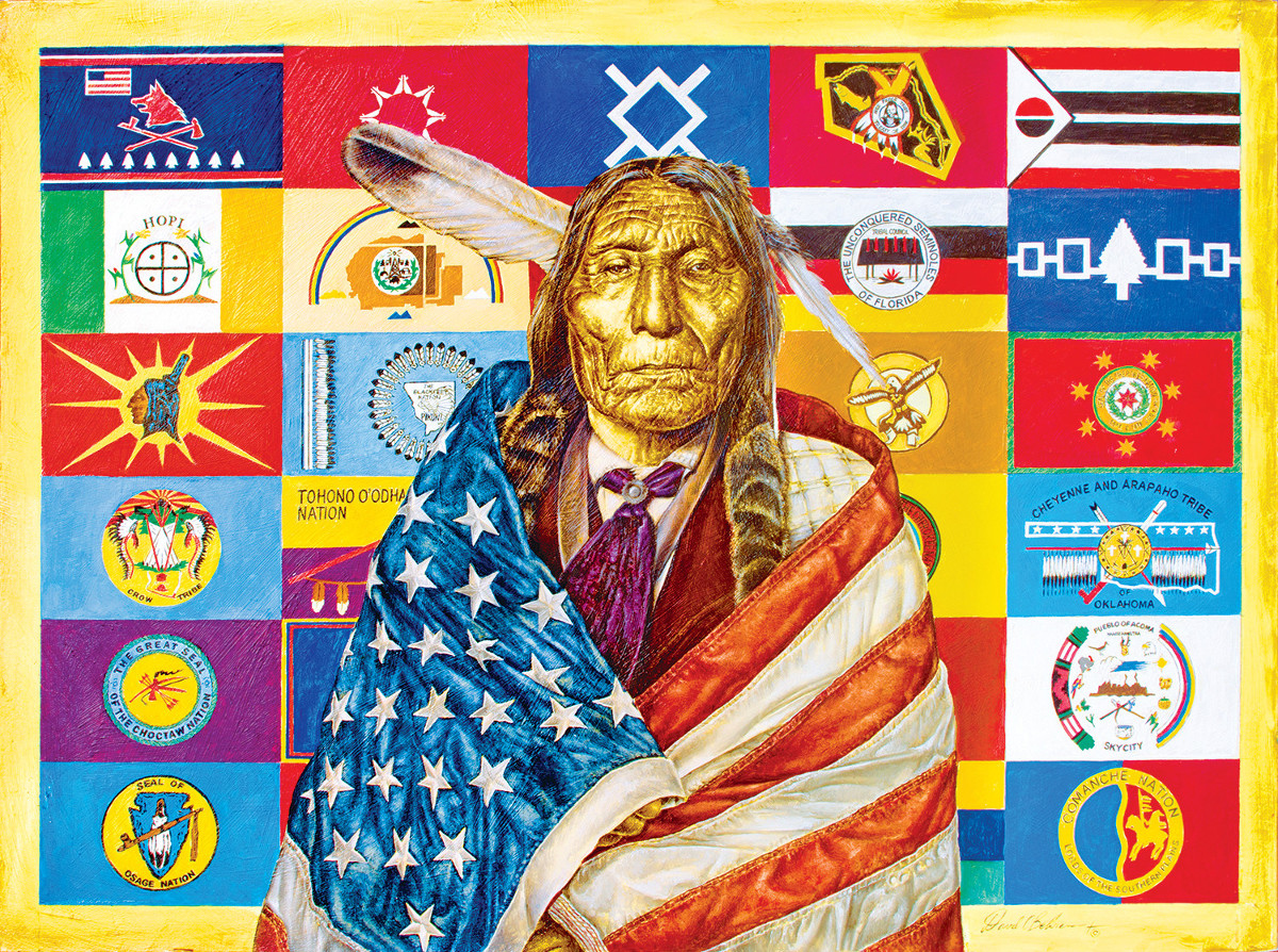 Flags of Our Fathers Native American Jigsaw Puzzle