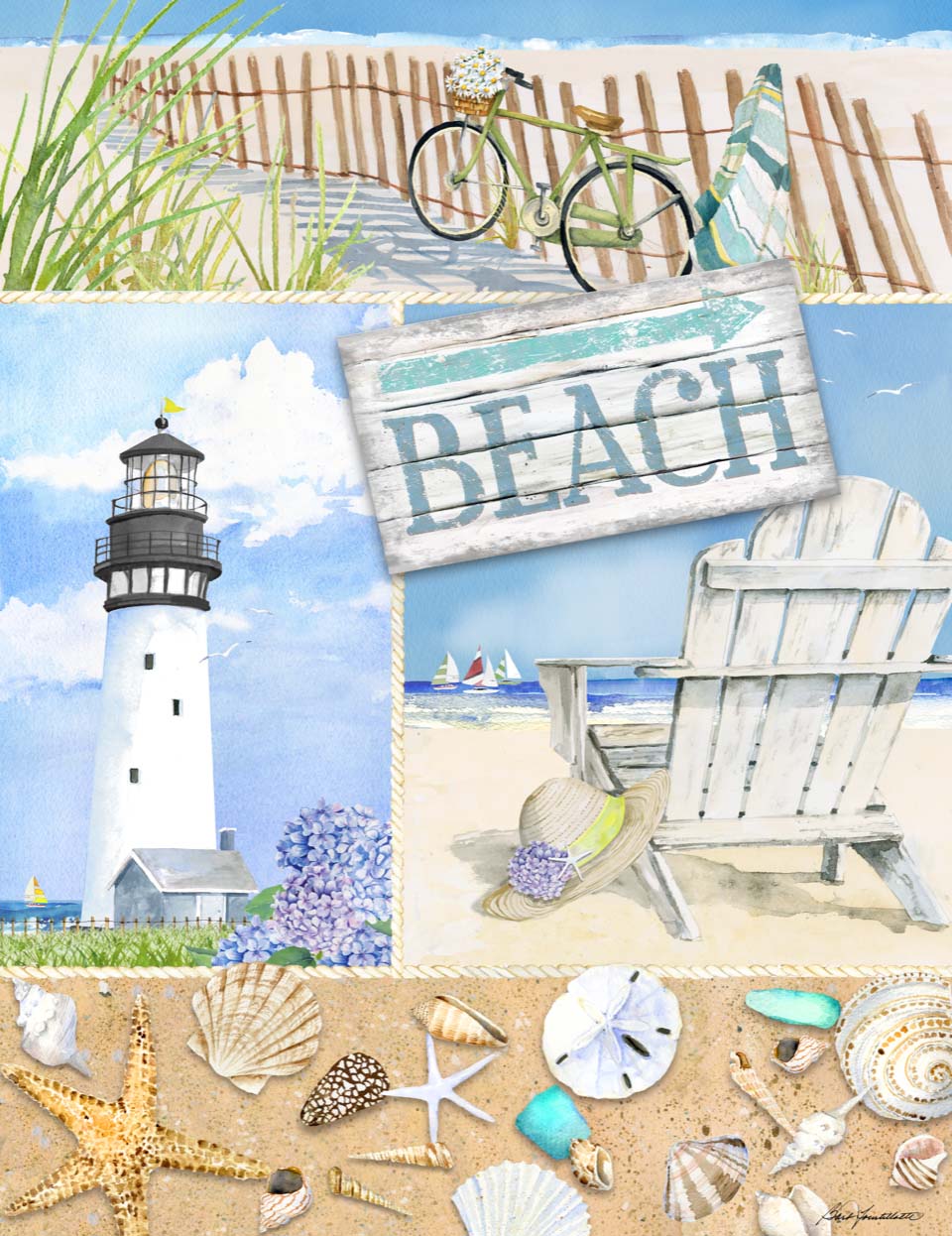 Coastal Collage Beach & Ocean Jigsaw Puzzle