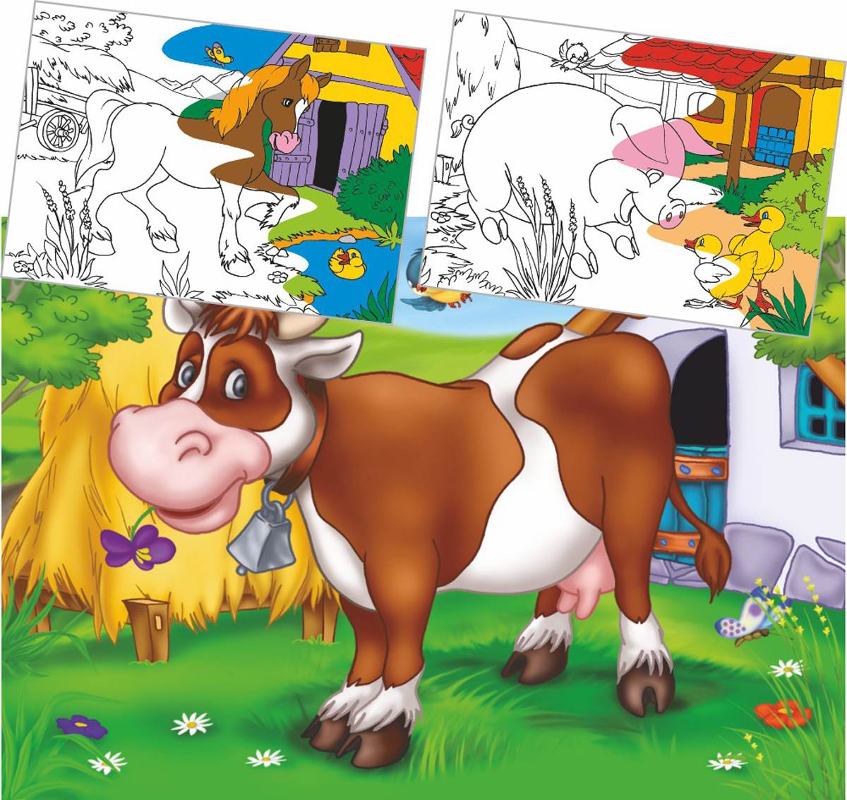 Cow Color Me Set of 3 Farm Animal Jigsaw Puzzle