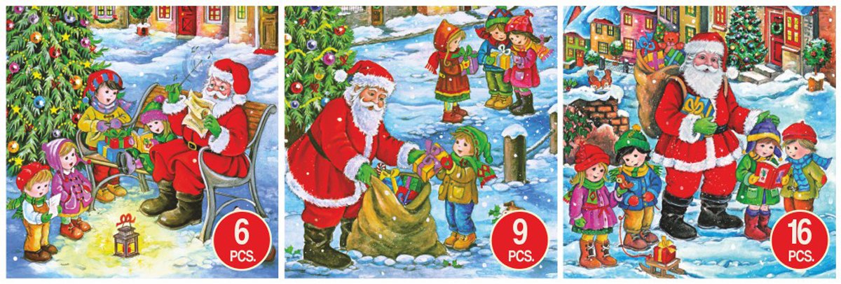 Santa's Village Visit 3-Pack Christmas Jigsaw Puzzle
