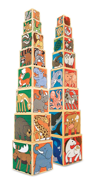 Melissa & doug wooden animal nesting on sale blocks