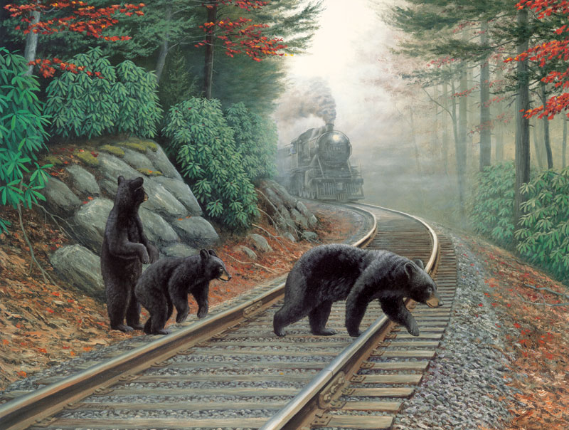 Bear Tracks - Scratch and Dent Train Jigsaw Puzzle