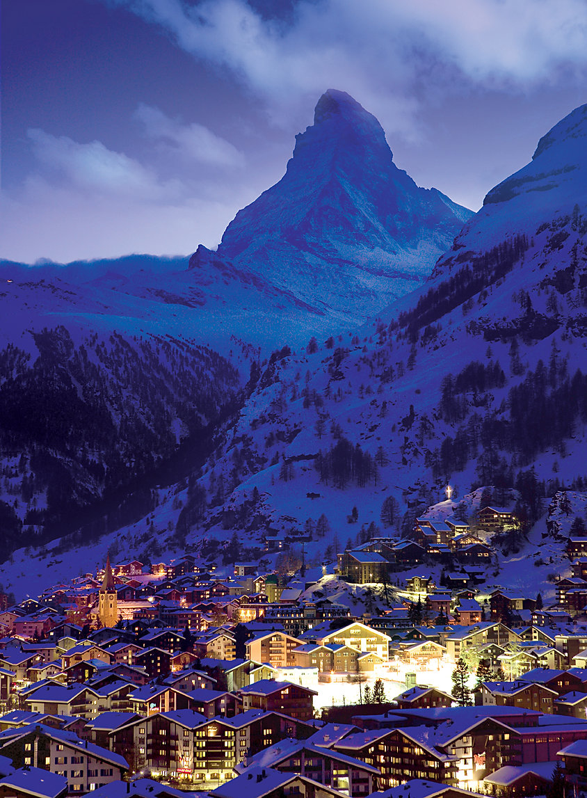 Night in Zermatt Mountain Jigsaw Puzzle
