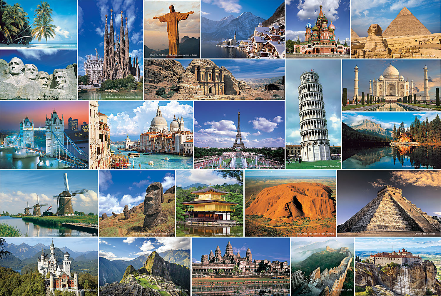 Wonders of the World - Collage Travel Jigsaw Puzzle