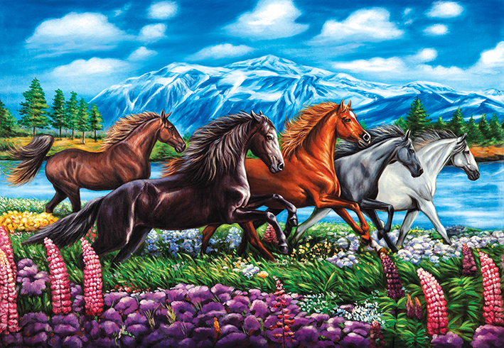 Running Horses, 500 Pieces, RoseArt | Puzzle Warehouse