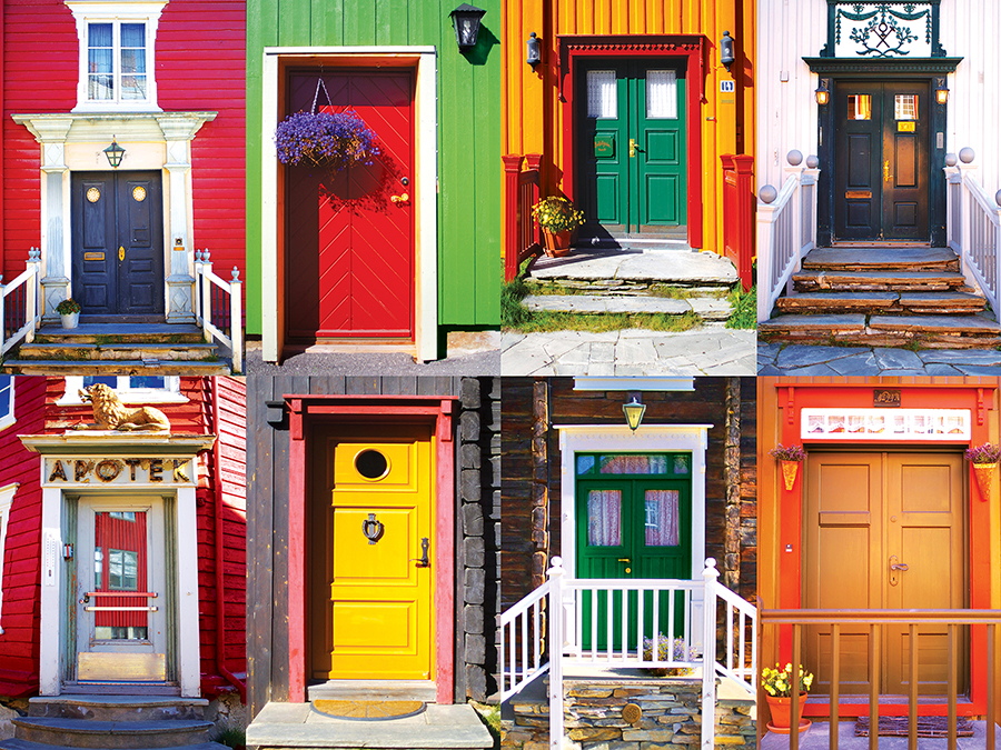 Colorful Doors - Scratch and Dent Collage Jigsaw Puzzle