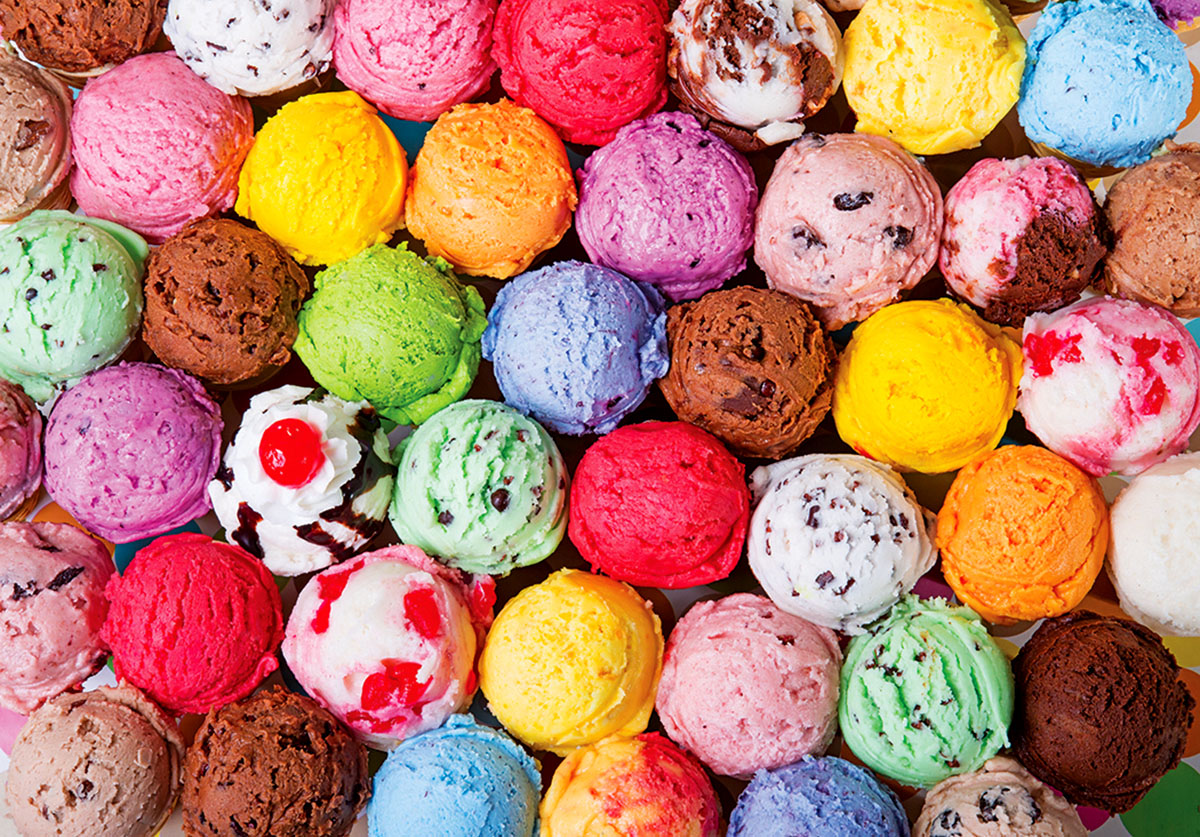 Assorted Ice Cream Flavors, 1500 Pieces, Lafayette Puzzle Factory ... Ice Cream Flavors Pictures