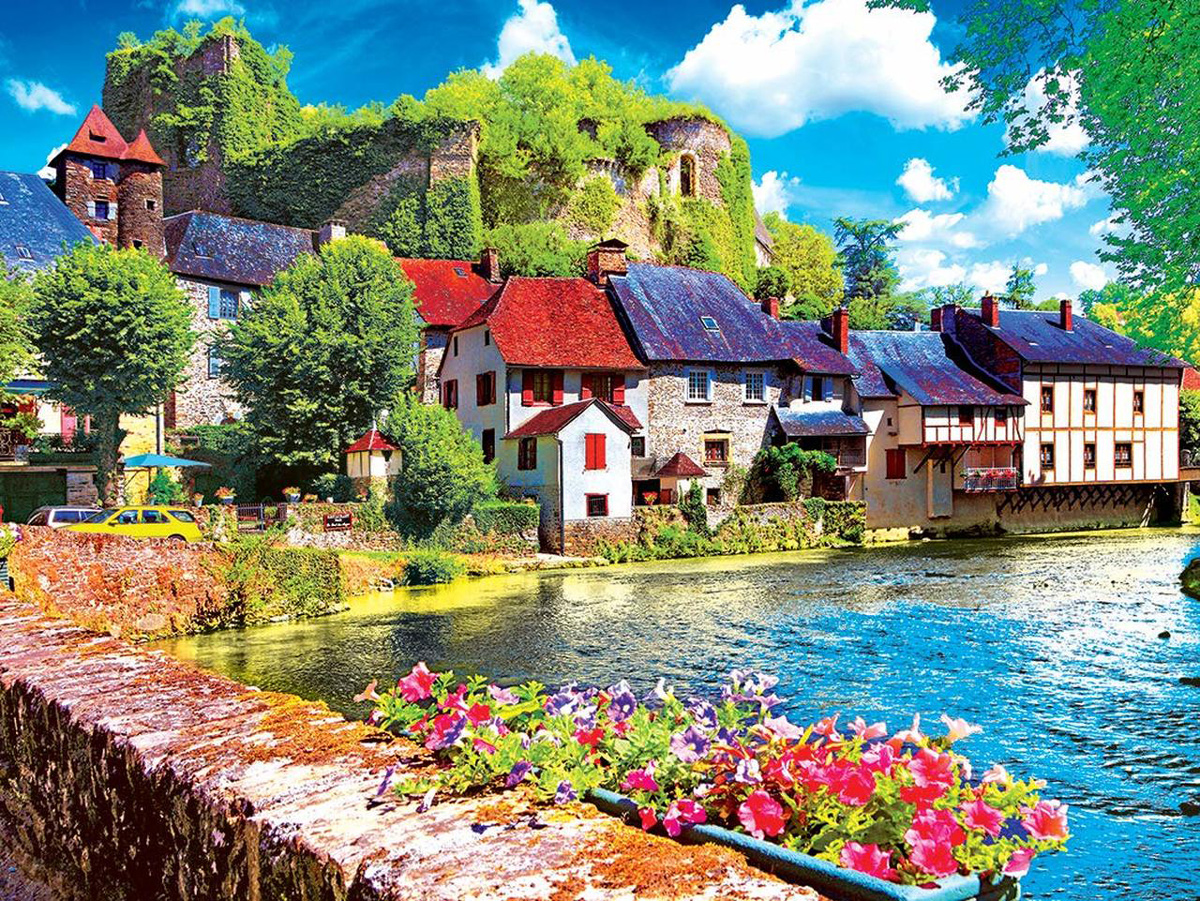 Auvezere River, Limousin, France Paris & France Jigsaw Puzzle