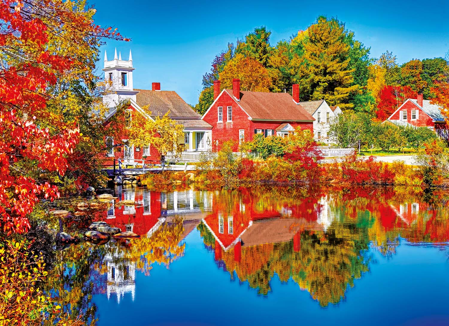Autumn in Harrisville, New Hampshire Fall Jigsaw Puzzle