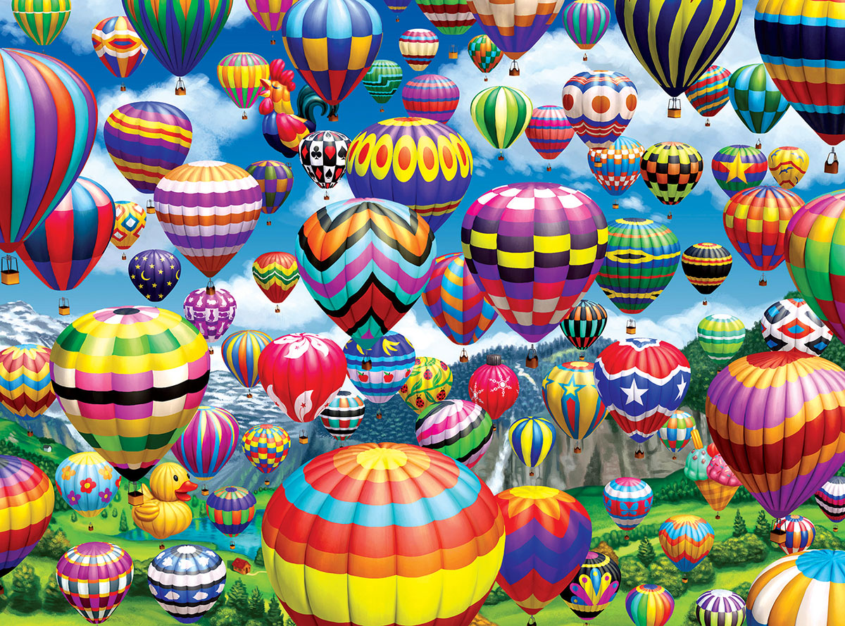 Colorful Balloons in the Sky - Scratch and Dent Hot Air Balloon Jigsaw Puzzle