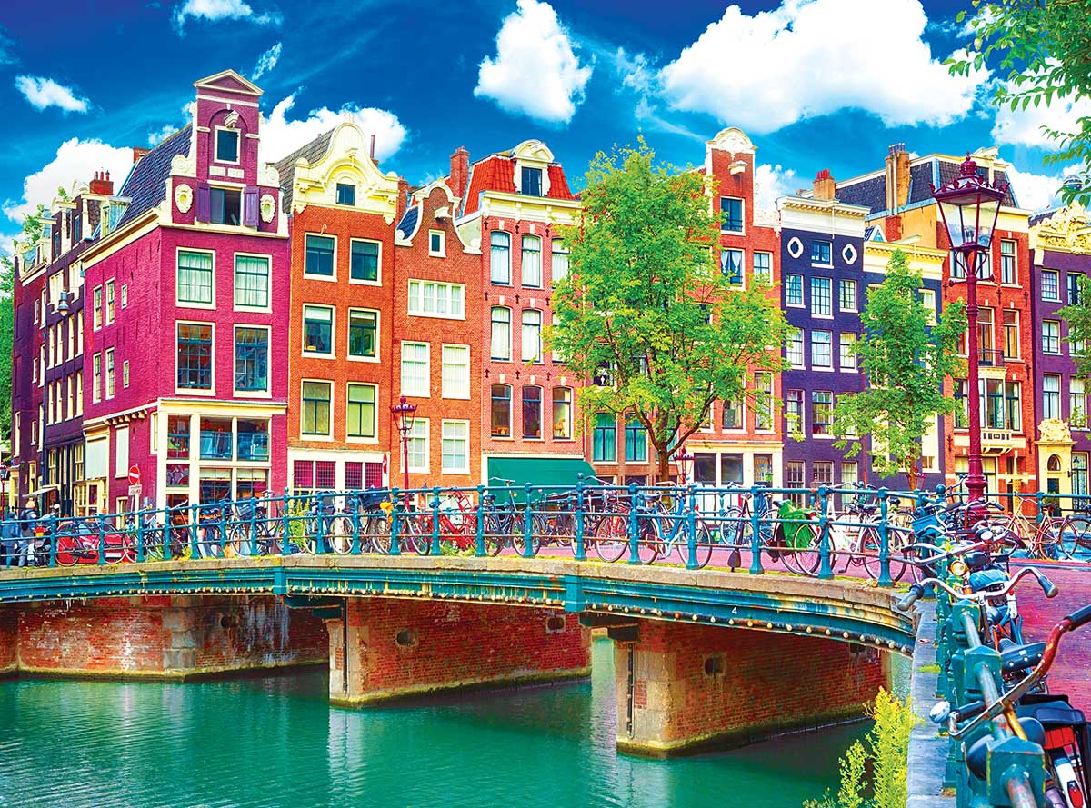 Colorful Waterfront Buildings, Amsterdam - Scratch and Dent Amsterdam Jigsaw Puzzle