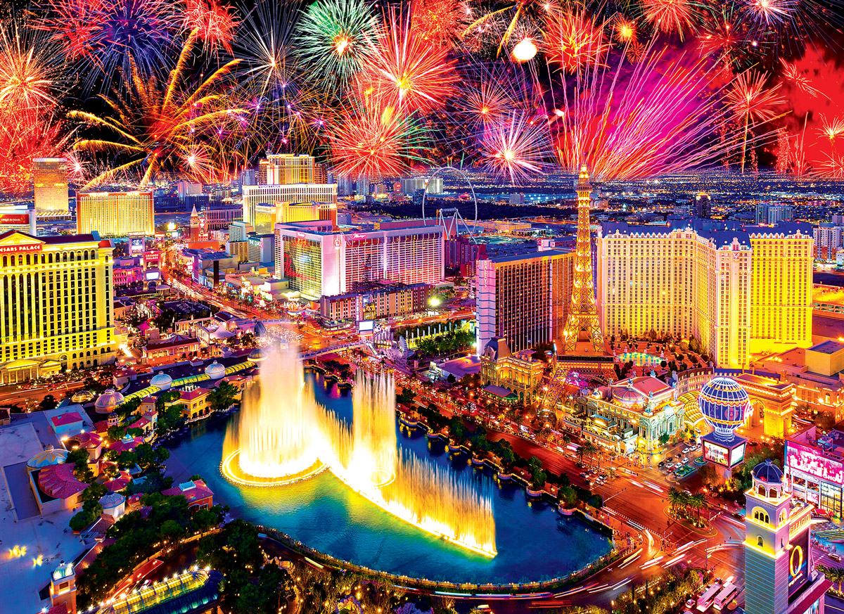 Fireworks Over Las Vegas, 1500 Pieces, Kodak Puzzle Warehouse