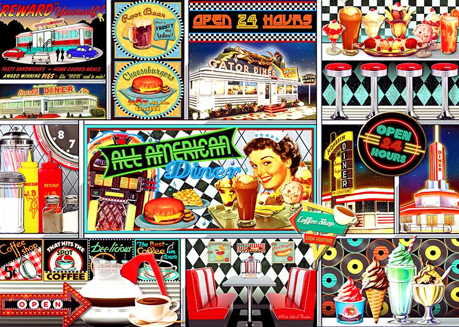 50's Retro Collage Food and Drink Jigsaw Puzzle