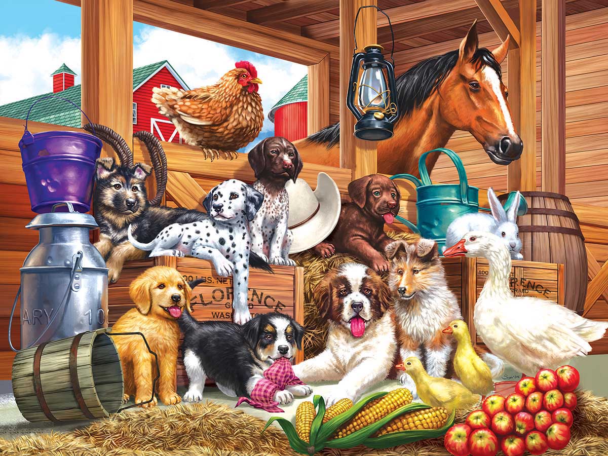 Barnyard Puppy Pals - Scratch and Dent Farm Jigsaw Puzzle