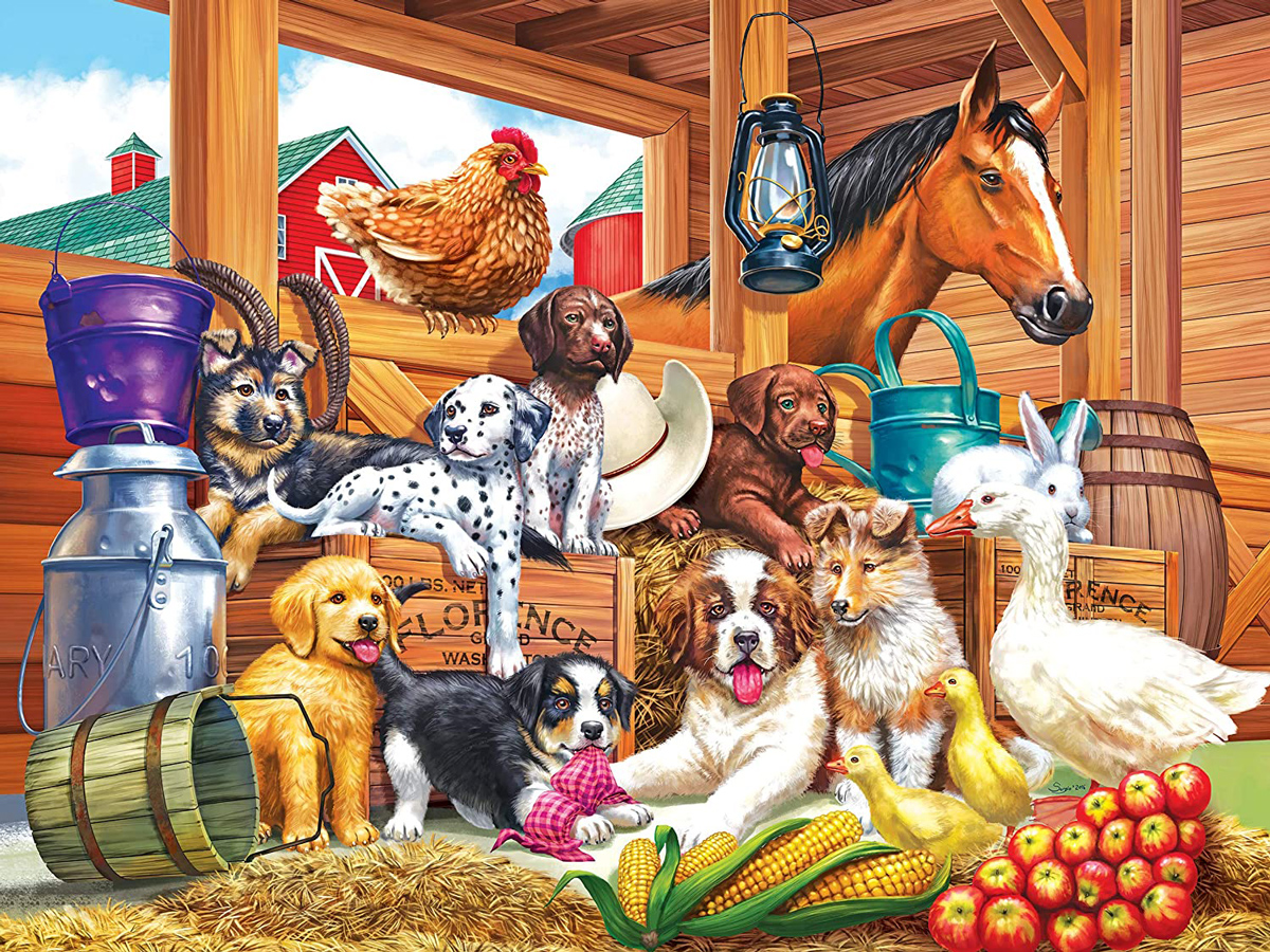Barnyard Puppy Pals Dogs Jigsaw Puzzle