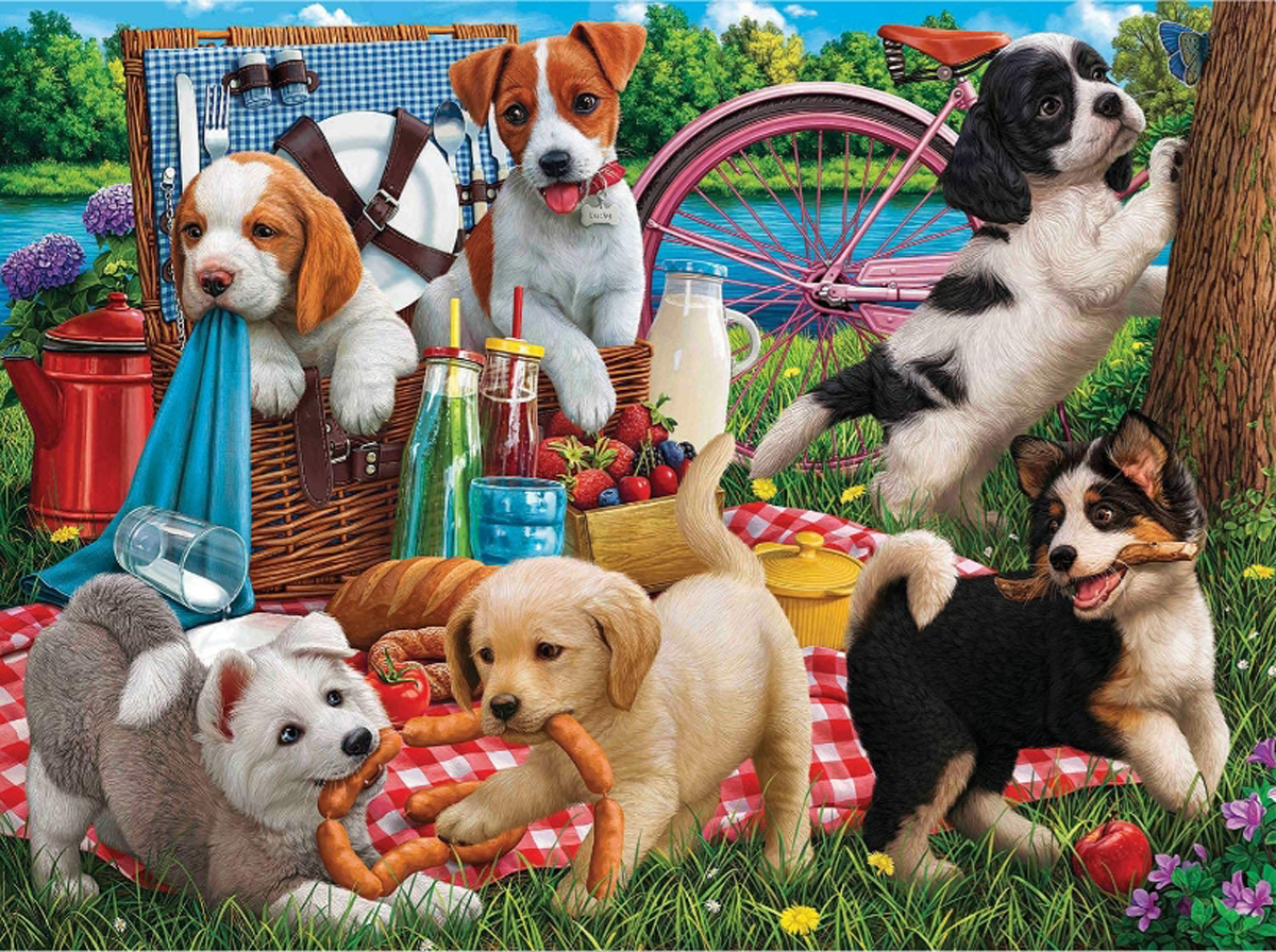 Puppies On A Picnic