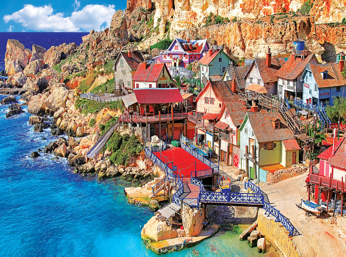 Popeye Village, Malta Beach & Ocean Jigsaw Puzzle