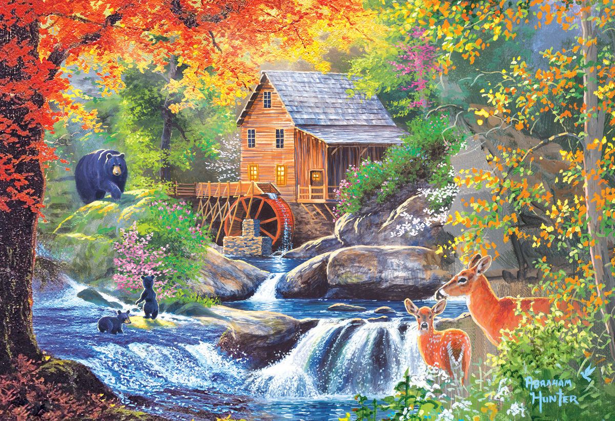 Spring Mill Waterfall Jigsaw Puzzle