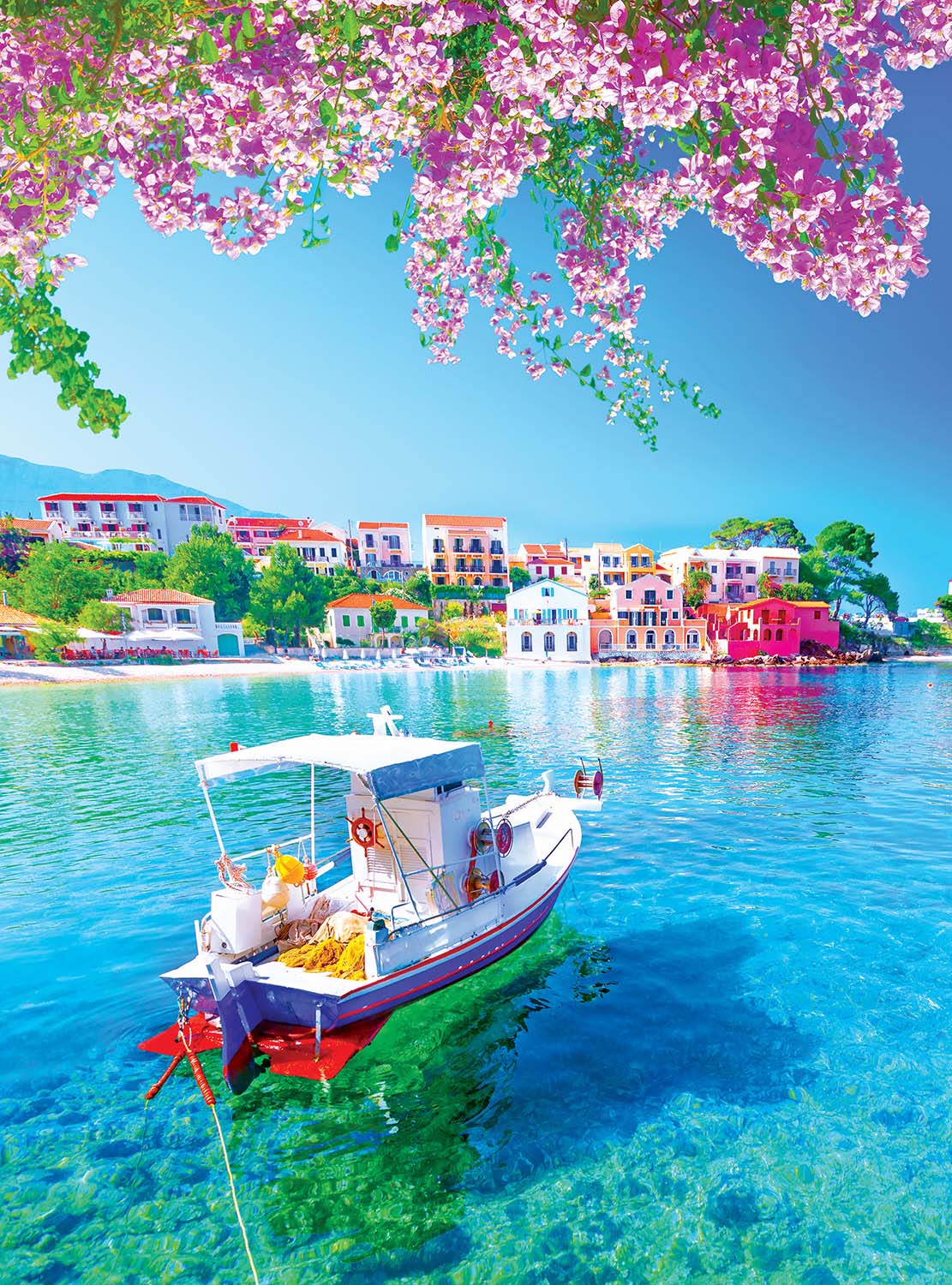Assos Village in Kefaonia, Greece - Scratch and Dent Travel Jigsaw Puzzle
