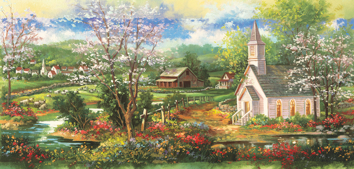 Little White Church DUPE, 1000 Pieces, SunsOut | Puzzle Warehouse