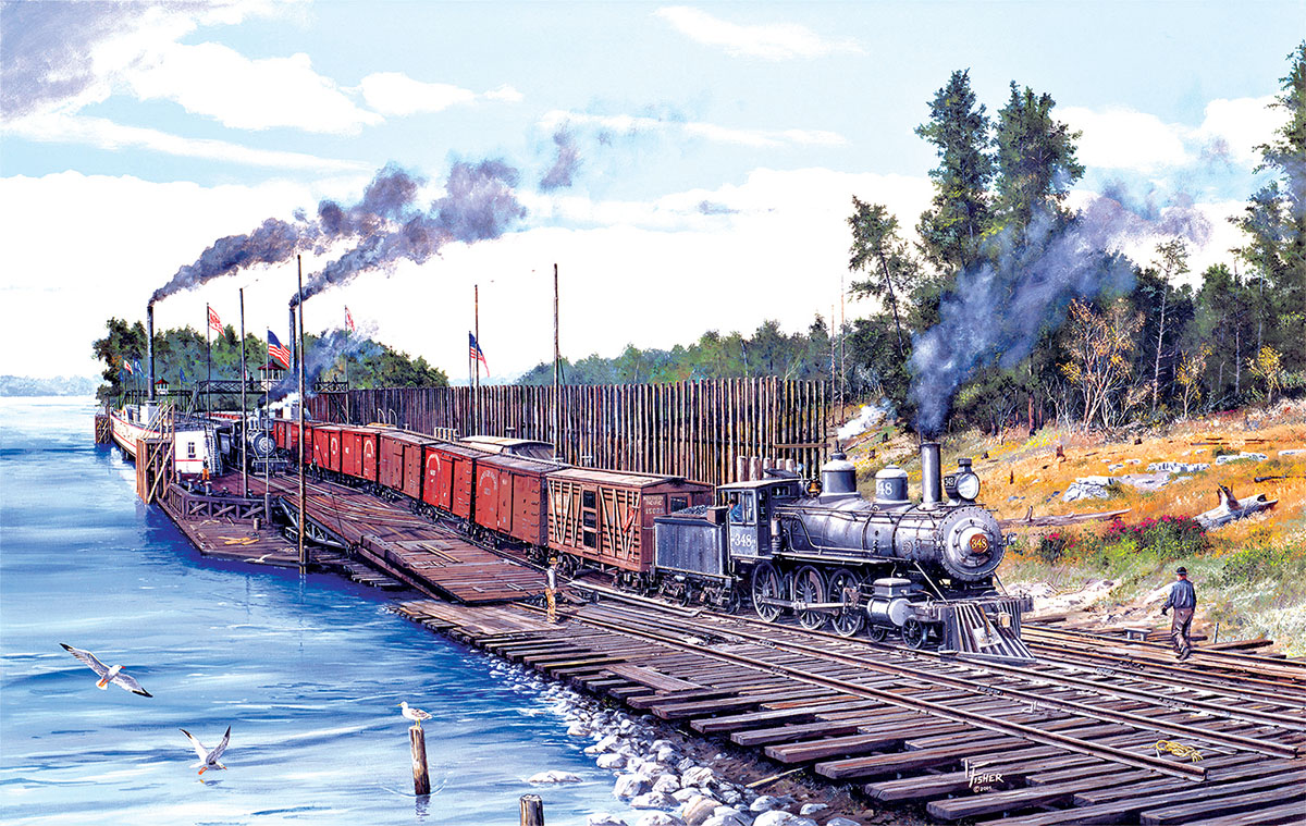 Crossing Columbia - Scratch and Dent Train Jigsaw Puzzle
