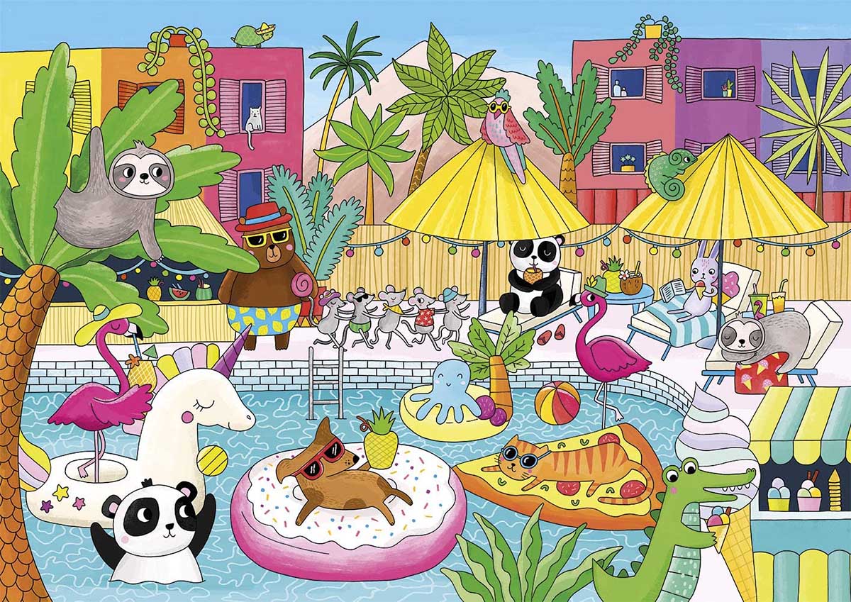 Pool Party Animals Jigsaw Puzzle
