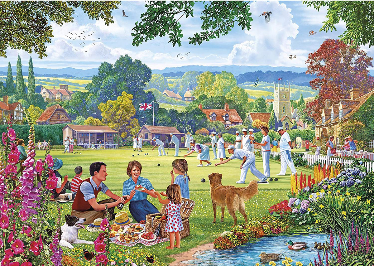 Bowling By The Brook Sports Jigsaw Puzzle