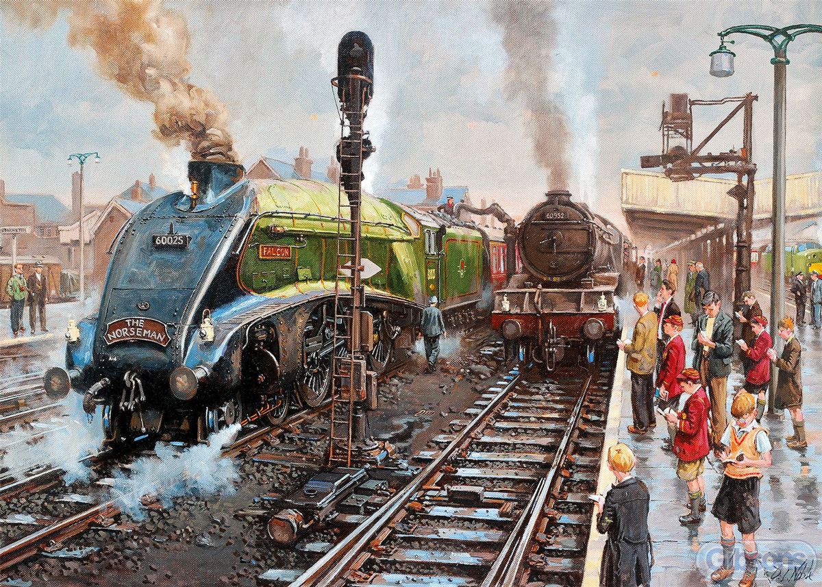 Spotters at Doncaster Train Jigsaw Puzzle