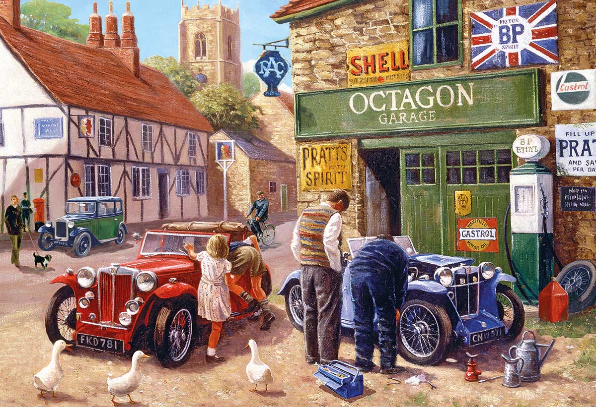 G3089 500 Pieces Gibsons Octagon Garage Jigsaw Puzzle