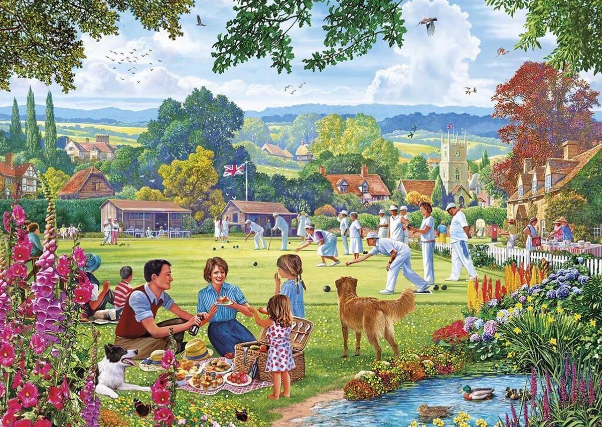 Bowling by the Brook Summer Jigsaw Puzzle