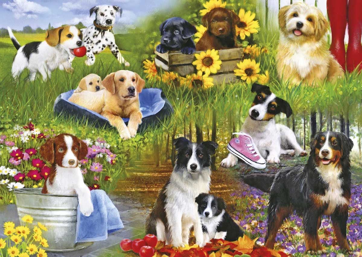 Playful Pups Dogs Jigsaw Puzzle