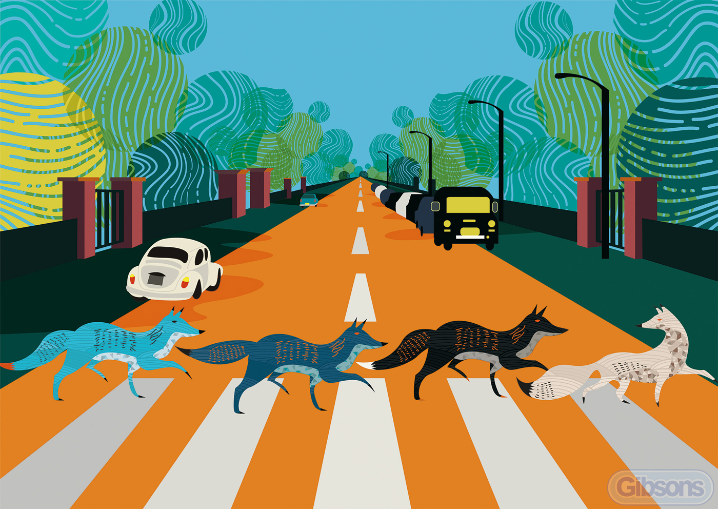Abbey Road Foxes Forest Animal Jigsaw Puzzle