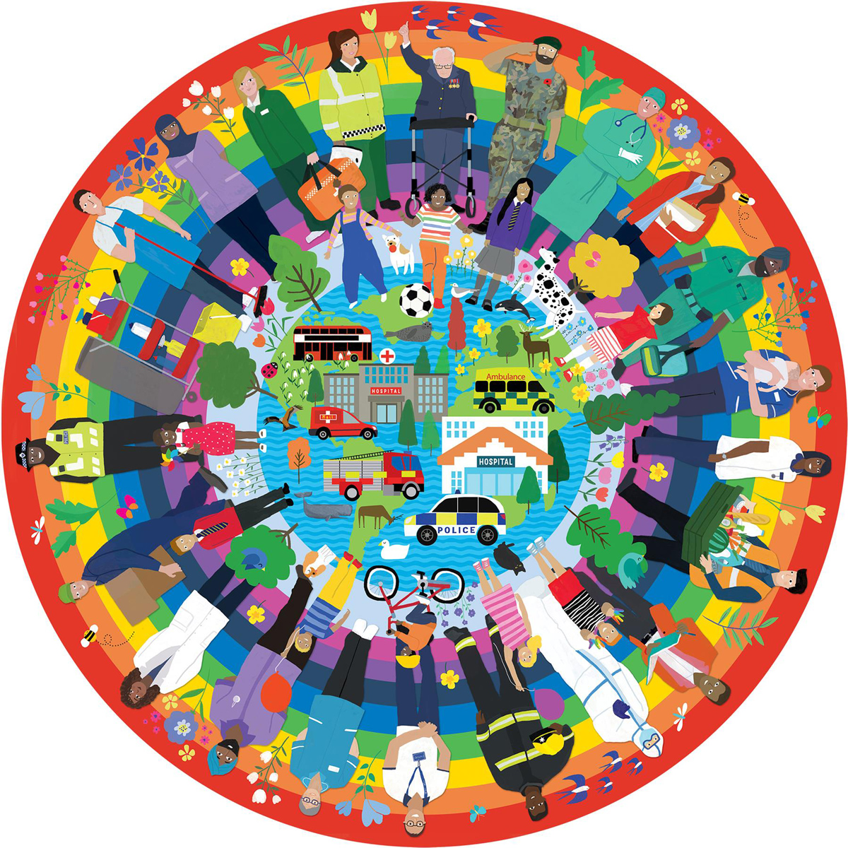 Rainbow Heroes Cultural Art Jigsaw Puzzle
