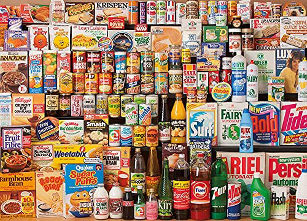 1980s Shopping Basket Food and Drink Jigsaw Puzzle