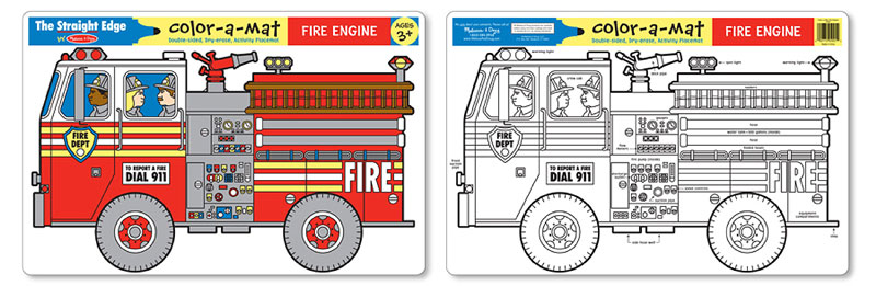 Melissa & Doug Color-A-Mat Fire Engine
