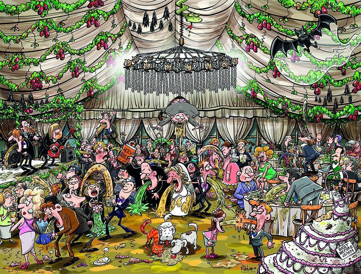 Chaos at the Wedding Reception Humor Jigsaw Puzzle