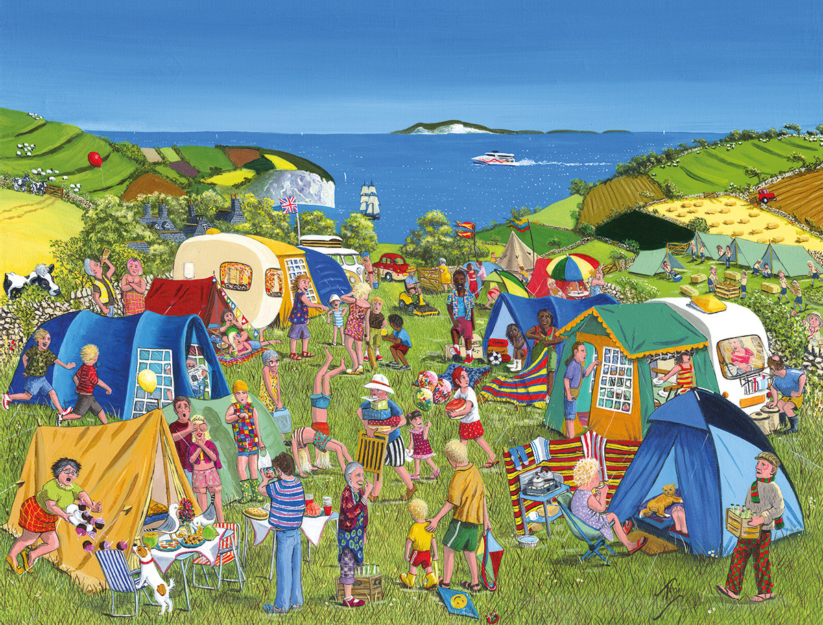 Far from the Madding Crowd, The Camping Collection Humor Jigsaw Puzzle