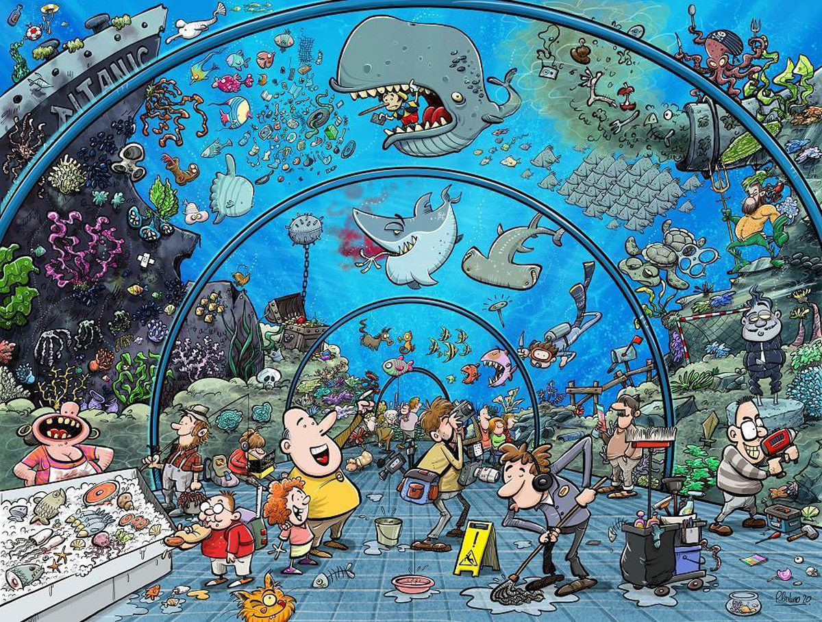 Chaos at the Aquarium Sea Life Jigsaw Puzzle