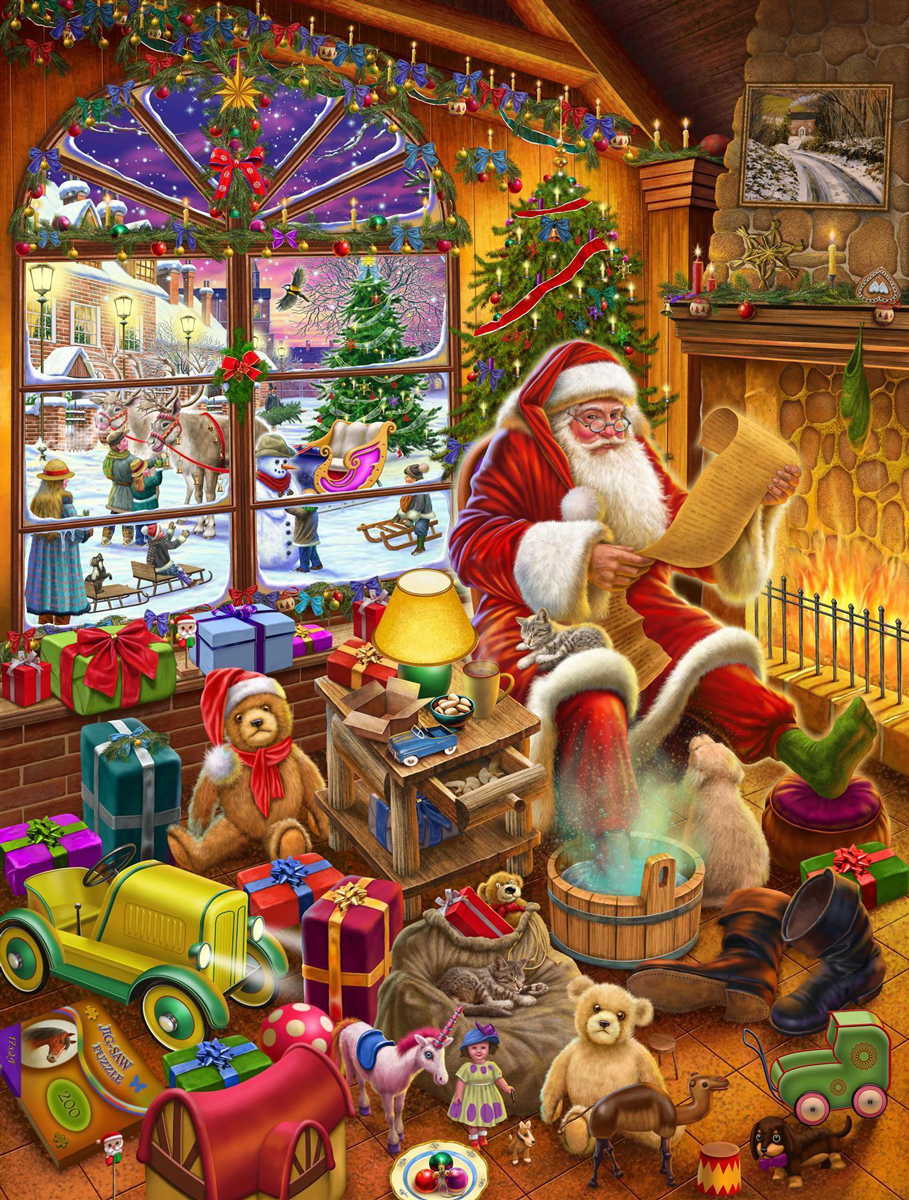 Santa's Christmas List Christmas Jigsaw Puzzle