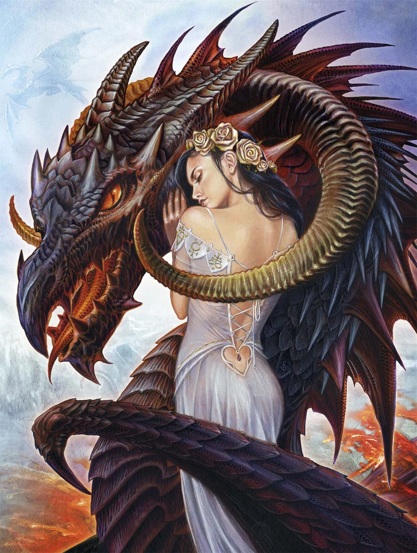 Dragon Scold Gothic Art Jigsaw Puzzle