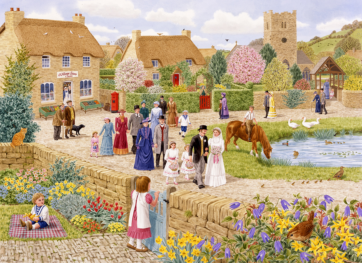 Village Wedding Countryside Jigsaw Puzzle