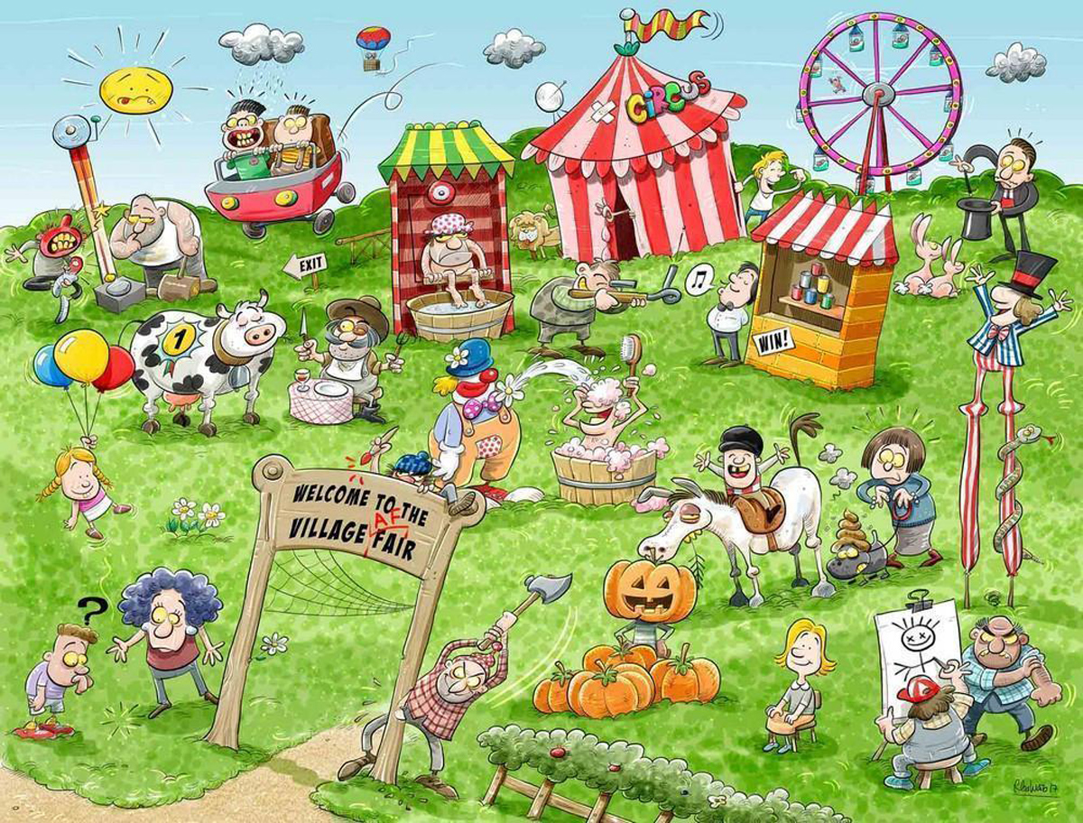 Chaos at the Village Fair Carnival & Circus Jigsaw Puzzle