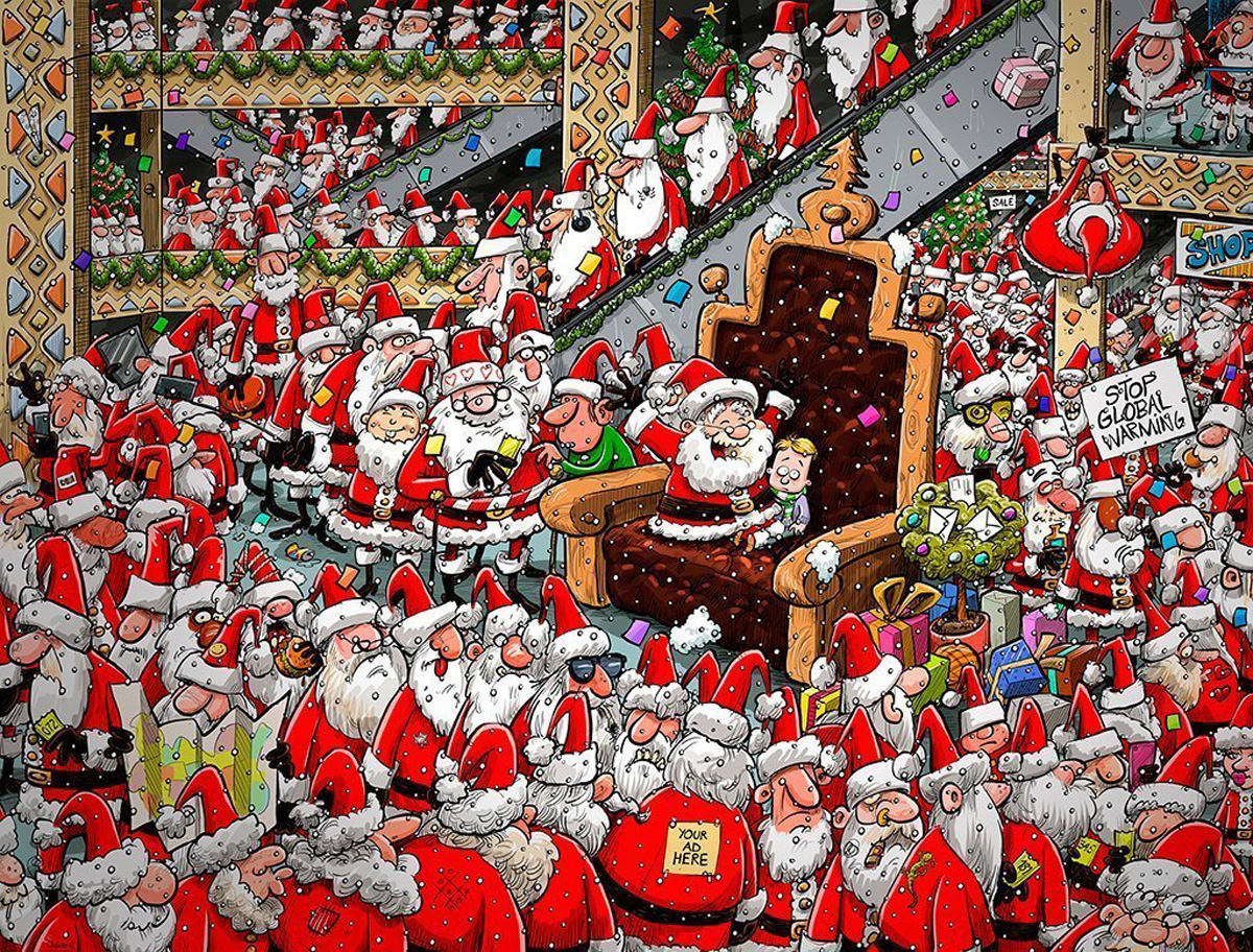 Chaos at Santa's Grotto Christmas Jigsaw Puzzle
