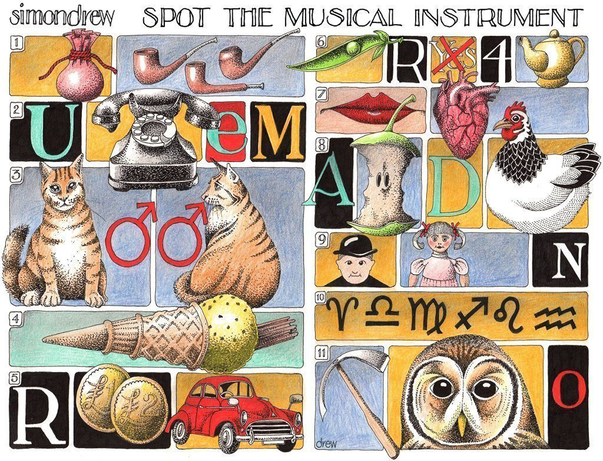 Spot the Musical Instrument, 500 Pieces, All Jigsaw Puzzles | Puzzle  Warehouse