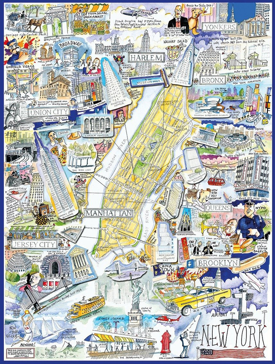 Map of New York City, 1000 Pieces, All Jigsaw Puzzles | Puzzle Warehouse